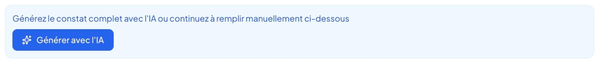 Generate with AI button in the Add a narrative modal