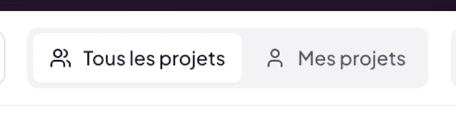 All projects / My projects toggle in the filter bar