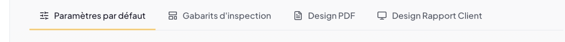 Settings > Report Template — bar with the four tabs
